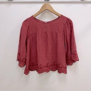 COPPER Key embroidered peasant blouse